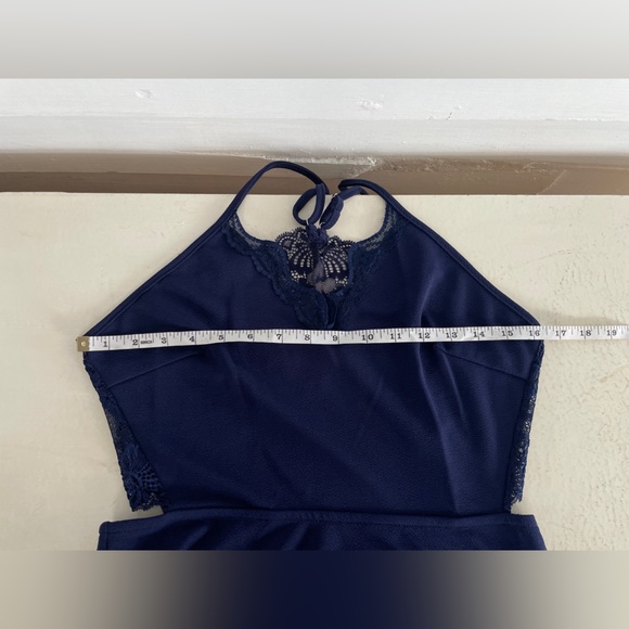 3/25 Navy SHEIN Spaghetti Strap Back Cut Out Mini Dress - Picture 4 of 8